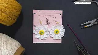 Margaritas que florecen: aretes a crochet paso a paso
