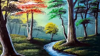 Forest senary painting || watercolour painting for beginners || step by step