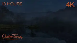 Rainy Night in the Lake District | Dark and Foggy Lakeside Rain Ambience in Cumbria | 10 HOURS