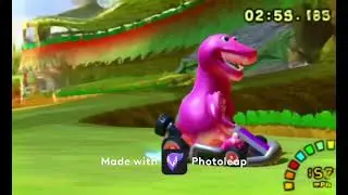 Barney the dinosaur Mario kart 