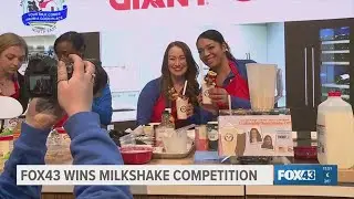 FOX43's Malena Brown and Sydney Nauman win the PA Farm Show Milkshake Competition trophy