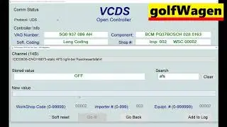 VW Golf 7 cornering light other settings (AFS)