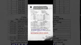 Brabhu University Session 2022-2025 BA IST year Exam Routine..