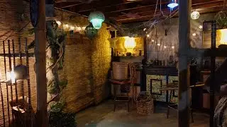 Basement Tiki Bar Free Jungle Tree, New Guinea Art and Cannibals?