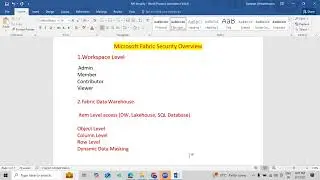 Basic Overview On Fabric Security Concepts in details using Microsoft Fabric