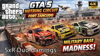 GTA 5 Gameplay Hotring Circuit &ndash; Fort Zancudo | Military Base Racing Mayhem! Online | SxR Duo Gaming