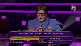 Carryminati KBC Question Asked by Amitabh Bachan in KBC _ Carryminati Question
