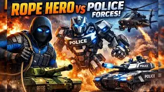 ROPE HERO 😱 Militry tank | Police Transformer, Helicopter & Tank Fight 🔥 |Rope Hero Gameplay|