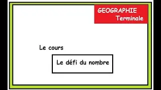 GEOGRAPHIE Seconde   Le défi du nombre