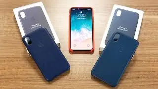 iPhone X Leather Case Midnight Blue vs Cosmos Blue in 4K