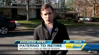 Penn State's Joe Paterno Will Retire; Speaks to Crowd Gathered at Home