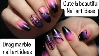 Drag marble nail art ideas #tutorial #trending #nailart #nails #youtube #beauty #viralvideo #diy 