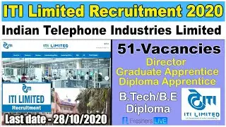 Indian Telephone Industries | ITI Limited Recruitment | Graduate Apprentice