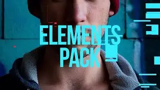 Flat Glitch Elements Pack Stock Motion Graphics