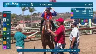 Invincible Molly (GB) wins race 3 at Del Mar 7/27/25