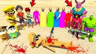 Little Singham 😳Kicko Shiva😎 Shinchan Ironman Kidnapped 🤬By Granny And Kaal 😍in GTA 5 Gameplay