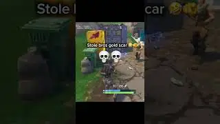Stole lil bros gold scar #shorts #video #viral #gold #scar #fortnite #fyp #subscribe #like #funny