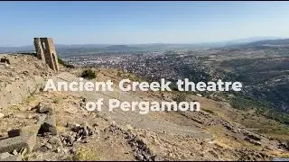 Walking in Ancient Greek theatre of Pergamon