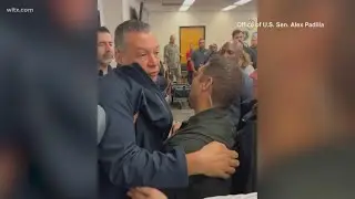 Sen. Alex Padilla forcibly removed from Kristi Noem press conference