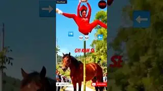 Unbelievable 😱Horse Stunt by Girl | #shorts #viralshorts #perfecttiming #horseriding #circus