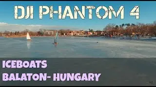 Iceskaters and iceboats on Lake Balaton, Hungary - 4K DJI Phantom 4