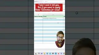 Want to apply Email Address Data Validation in Excel‼️Use Amazing Function #exceltips #shorts #excel