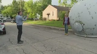 Spaceship-like object falls down in Indy neighborhood during severe storms