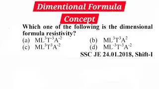 Dimensional formula Of Resistivity|| #SSCJE #ElectricalEngineering #SSCJEElectrical #JEPreparation