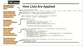 CSC1024: Programming Principles Project | A Master Mind Computer Game