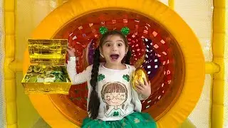 Amelia found Treasure Box in Playground on St. Patrick`s Day | Entertainment Video for Kids