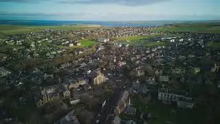 Aerial View of Kirkwall, Orkney with Peedie Sea and Harbour