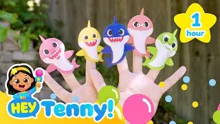 [1 Hour Loop] Shark Finger Family🦈 | Nursery Rhymes | Kids Songs | Hey Tenny!