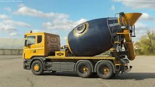 Concrete mixer truck PBR 3D model