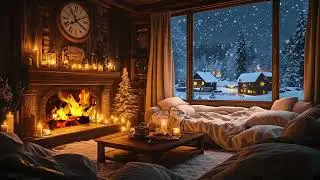 🔥🎼 Peaceful Winter Piano Lounge | Fireplace Sounds & Soft Piano | Focus Relax Study Calm