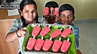 WATERMELON ICE CREAM | Watermelon Popsicles | Watermelon Ice Cream recipe | Crazyvillagekidscooking