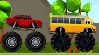 Monster Trucks Game | Yellow Monster Bus | 1