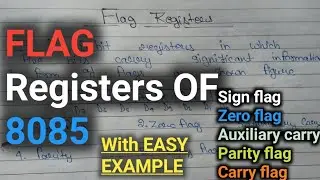 Flag registers of 8085 Microprocessor | sign flag| parity flag | zreo flag | carry flag with example