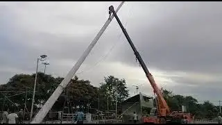 Pole Erection work by ACE New Generation Crane (Pick n Carry Cranes)