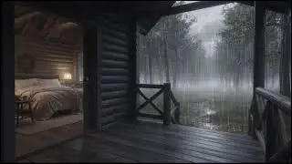 Peaceful Night Rain in a Cozy Forest Cabin 🌲🌙 | Sounds for Deep Sleep