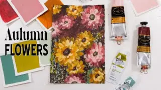 Do This when painting Fall ArtWork | Paint Fall Flowers | Acrylic Painting