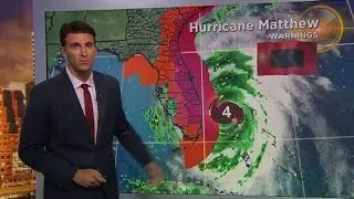 Hurricane Matthew swirls up Florida coast