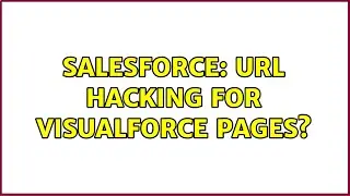 Salesforce: URL hacking for visualforce pages?