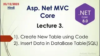 Create Table in SQL Using MVC Core EntityFrameworkCore (Hindi) | How to Use Migration