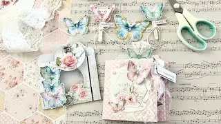 DT Project | Mini Flip Book, Vellum Pocket, Embellies | Simply Butterflies & Bees @ShabbyArtBoutique