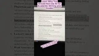 Learn Why You Should Not Use AI for Academic Writing and Grades