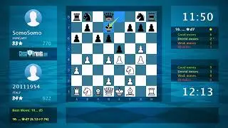 Chess Game Analysis: 20111954 - SomoSomo, 1-0 (By ChessFriends.com)