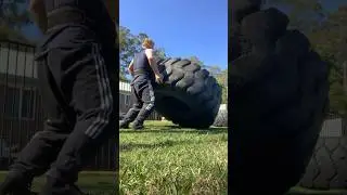 16 year old 300kg tire flip