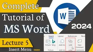 MS Word Tutorial 2024 | Lecture 5 | Hyperlink| Bookmark | Cross reference