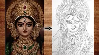 Durga Maa Drawing ✨ Navratri Special Outline Tutorial | How to Draw Maa Durga Step By Step