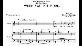 Weep You No More (R. Quilter) - D Minor Piano Accompaniment - Karaoke